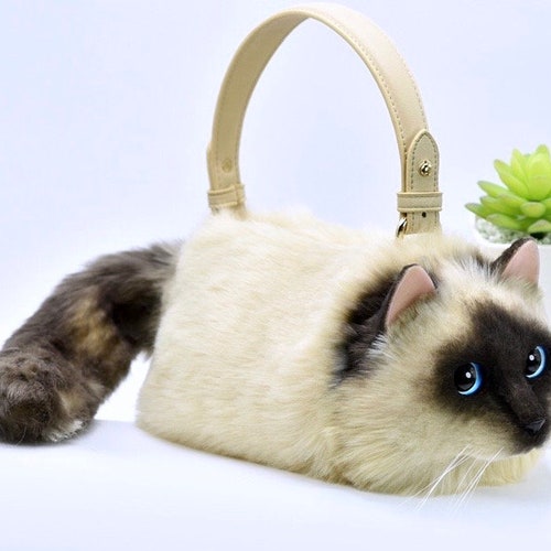 cat plush purse