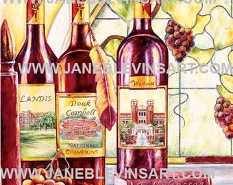 Garnet and Gold Canvas Giclee