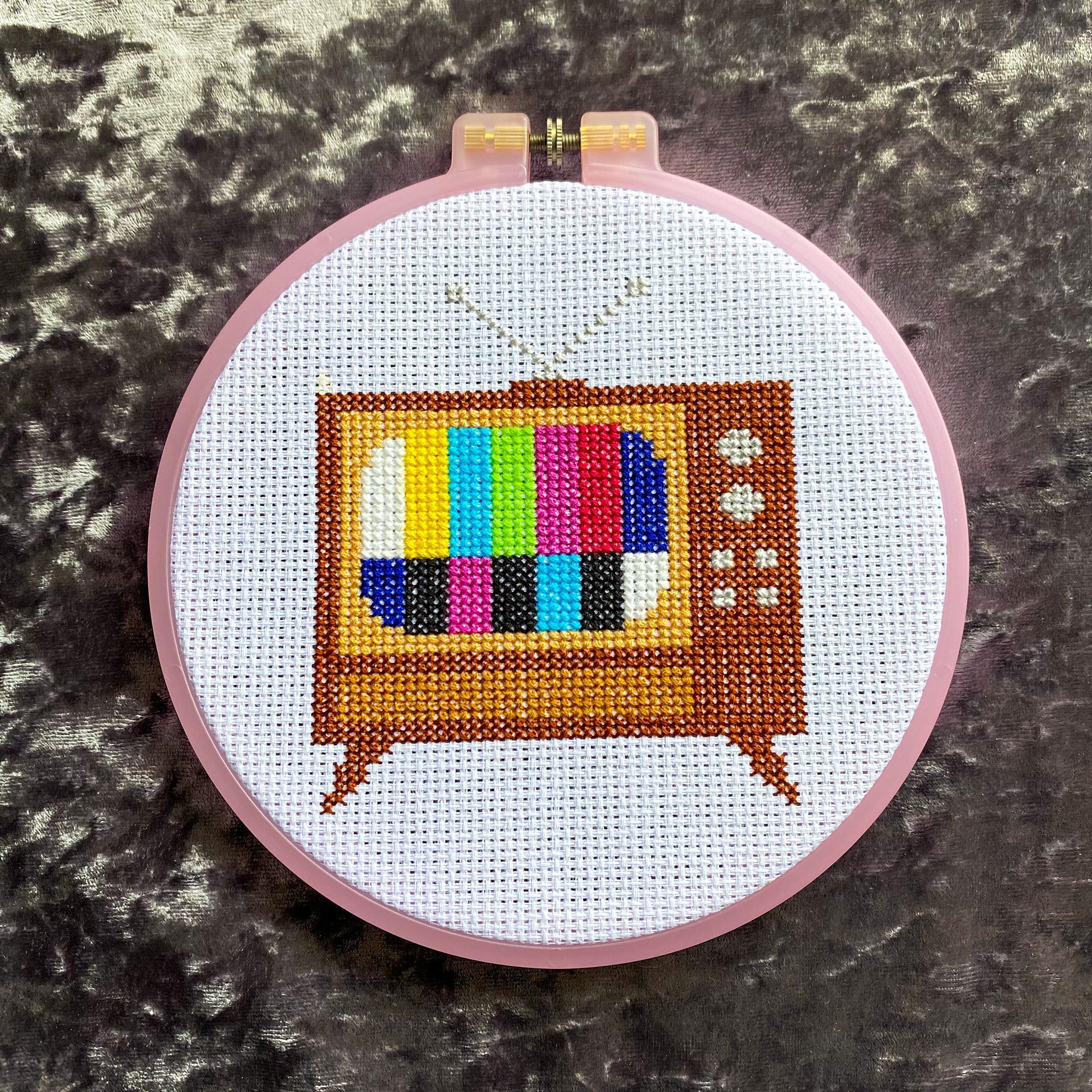 Retro TV Cross Stitch PATTERN PDF Instant Download 