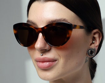 Fashion sunglasses women black and tortoise shell with polarized lenses UV400