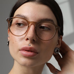 Oversized round glasses frames women, men with non prescription or prescription lenses