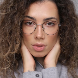 Mod prescription or non prescription black/silver eye glasses frames for women with lenses (anti-reflective, blue light blocking, photochromic, sun).