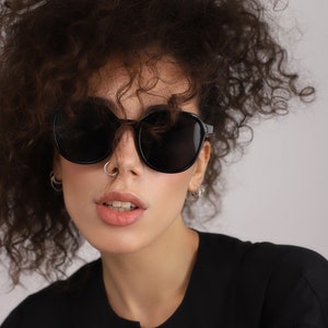 Oversized Round Sunglasses for Women in Beige, Black, Orange, Maroon ...