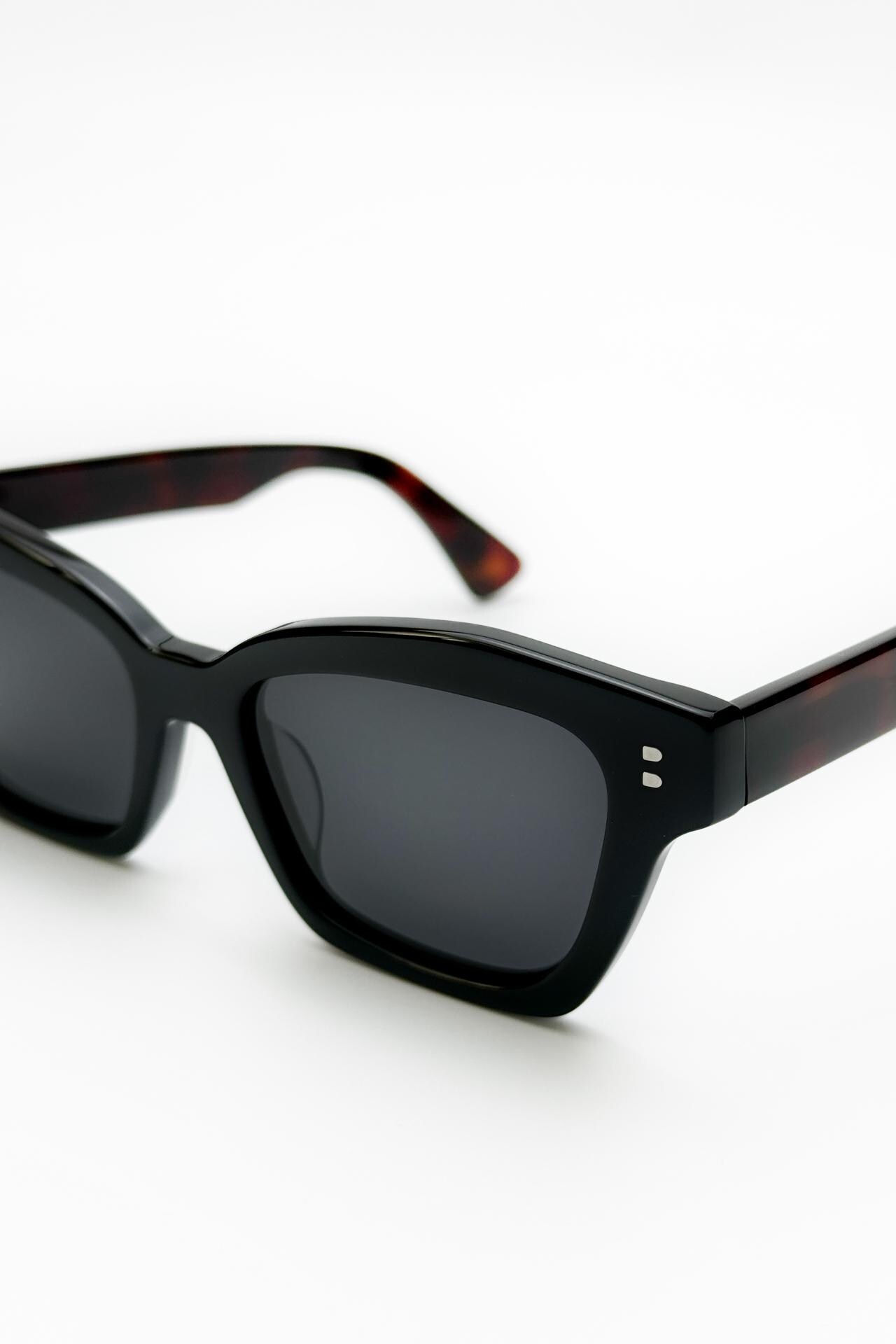 Square Cat Eye Black Tortoise Oversized Polarized Sunglasses Retro Boho UV400 Tortoise Oversized Thick Square Polarized Sunglasses with  main image 2