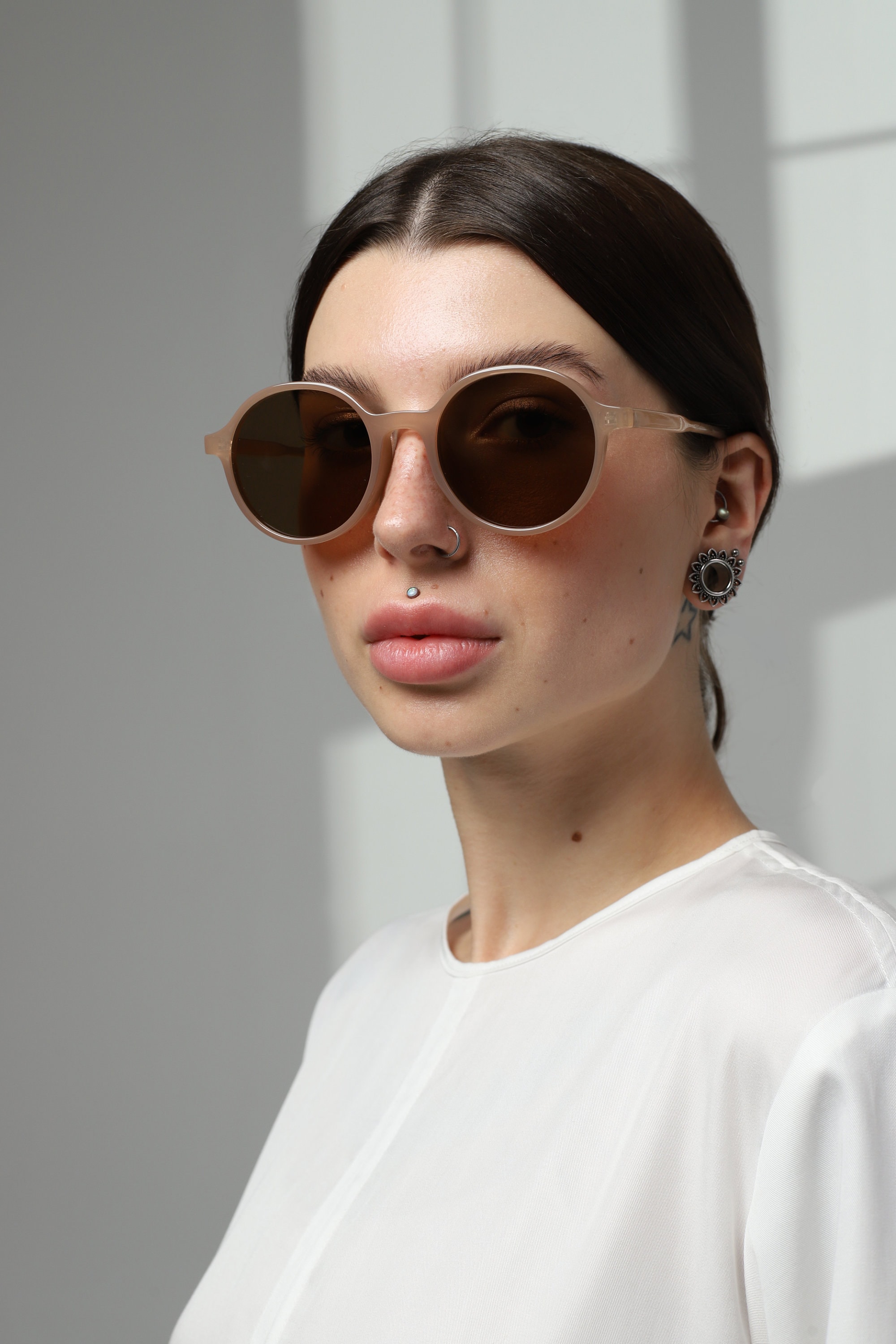 Gafas de sol sales redondas polarizadas mujer