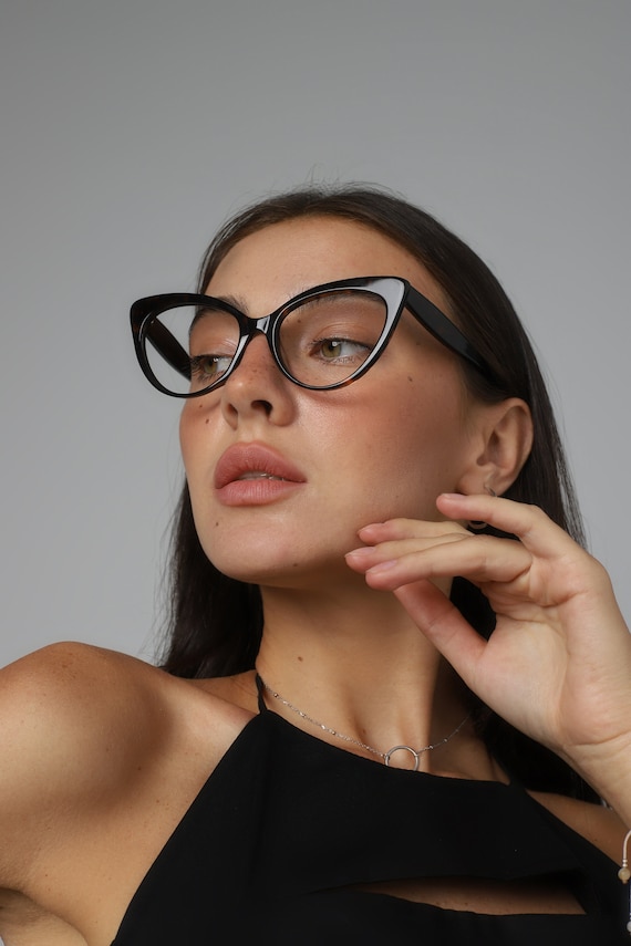 Fashion Women Square Clear Glasses Reading Eyeglasses Optical Glasses  Frames Big Chain Transparent Eyewear Blue Film Flat Mirror