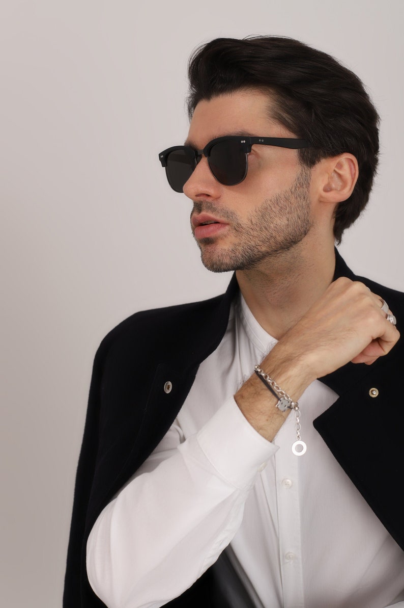 Black Tortoise Shell Sunglasses for Men With Polarized Lenses Etsy