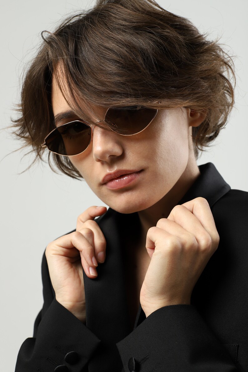 modern sunglasses metal oval rectangle