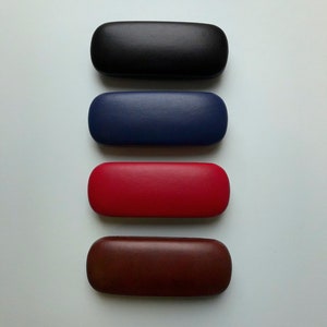 Brown glasses case hard. Eco leather glasses case. Brown, black, blue,red eyeglasses case. image 2