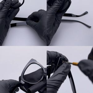 Custom prepared sunglasses with fitted lenses and polished studio finish
