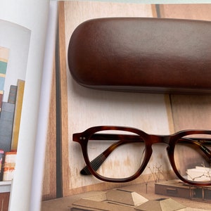 Brown glasses case hard. Eco leather glasses case. Brown, black, blue,red eyeglasses case. image 7