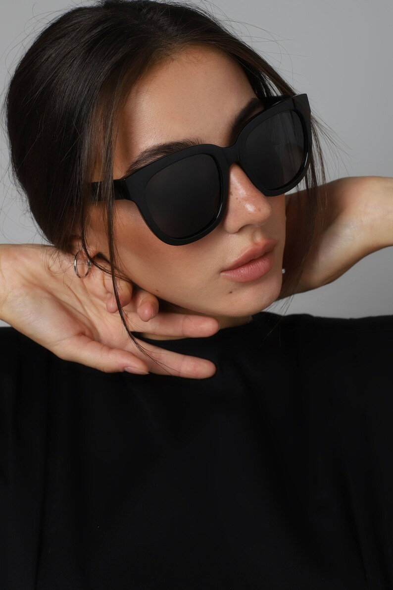 Oversize women round big sunglasses with polarized lenses Etsy