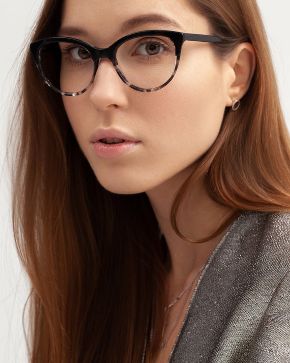 Gafas ojo de gato de acetato mujer con lentes Etsy