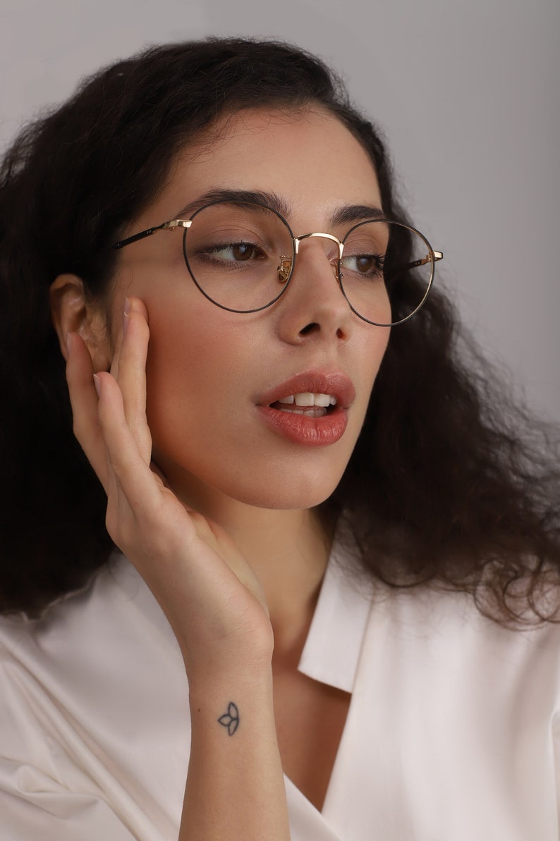 Silver Gold Eyeglass Frames Men Women With Non Prescription Etsy