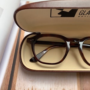 Brown glasses case hard. Eco leather glasses case. Brown, black, blue,red eyeglasses case. image 5