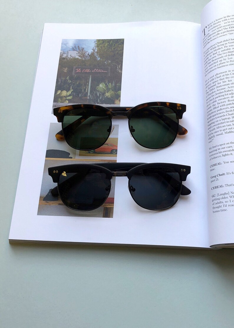 Black Tortoise Shell Sunglasses for Men With Polarized Lenses Etsy