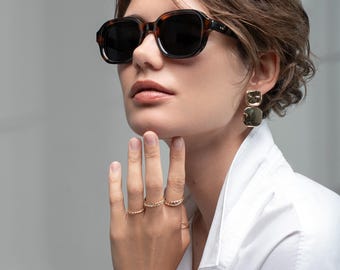 Round Polarized Sunglasses for Women | Acetate Sunglasses | Black, Brown & Tortoise