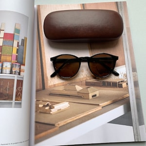 Brown glasses case hard. Eco leather glasses case. Brown, black, blue,red eyeglasses case. image 3