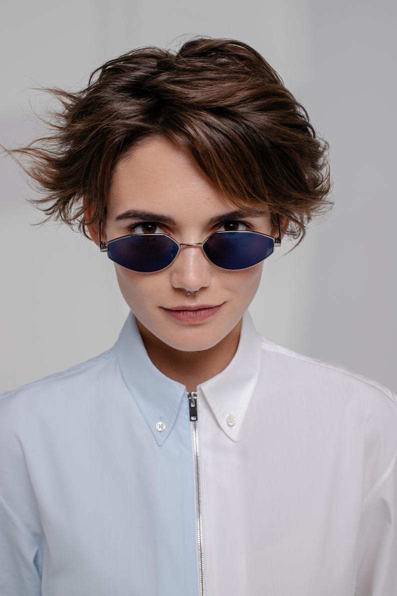 small oval rectangle sunglasses women men