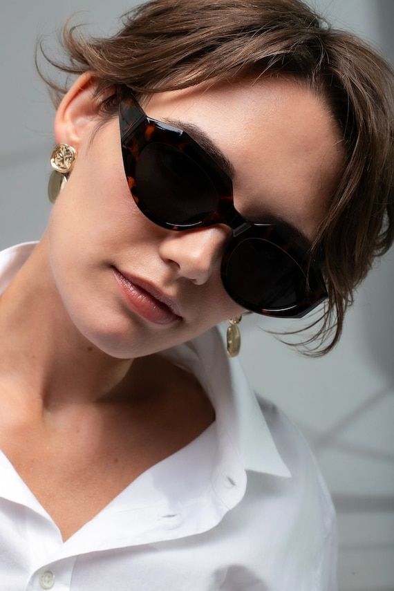 Polarized Cat Eye Sunglasses Women UV400 Tortoise Frame Fashion Accessories Oversized Cat Eye Sunglasses: Tortoise Shell, Polarized  main image 3