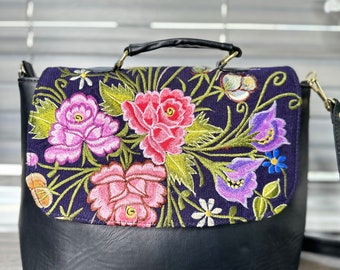 Embroidered crossbody bag