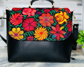Embroidered crossbody bag
