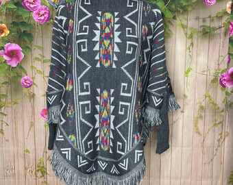 Mexican poncho with sleeves