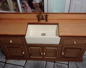 Belfast Sink Kitchen Unit  Laser cut and Handmade 1:12th Dolls House