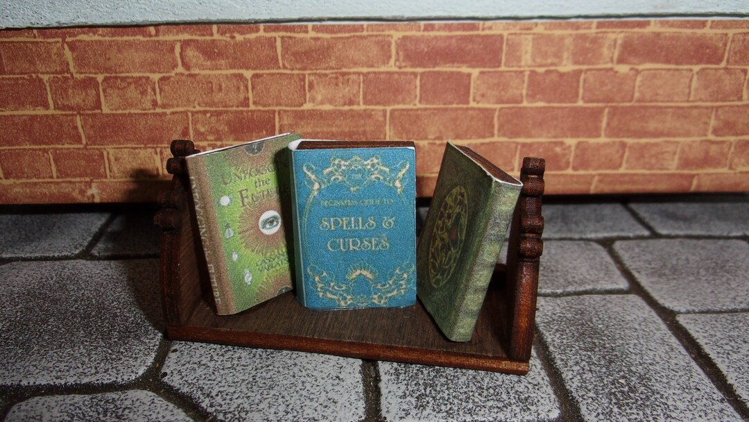 Spell Book Shelf and Books 112th Dolls House Etsy