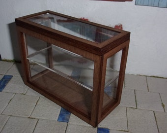 Small Clear Counter in Dark Stain 1:12th Dolls House