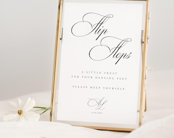 Wedding Flipflops Sign, Personalised Little Treat for Dancing Feet Sign, 5 Designs Available, 3 Sizes Available - PROVIDED WITHOUT FRAME