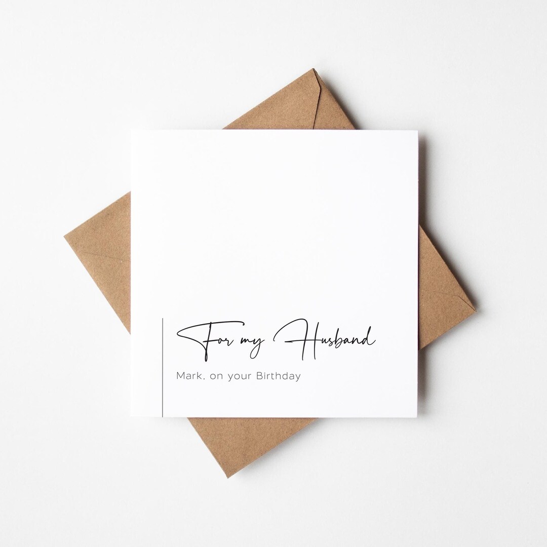 Personalised Birthday Card for Husband | Simple Birthday Card for ...