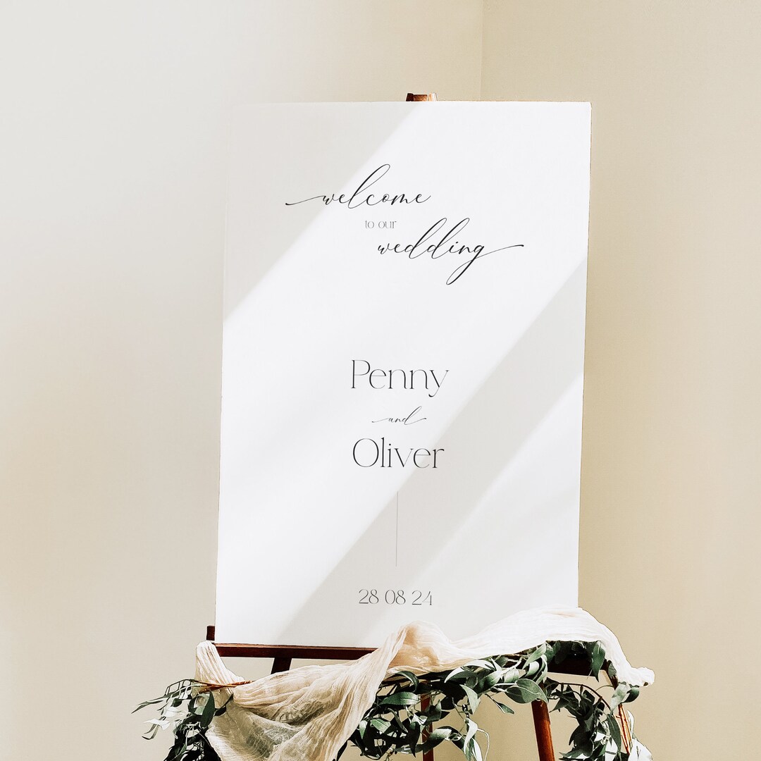 Classic Wedding Welcome Sign, Simple Welcome Sign for Wedding, Printed ...