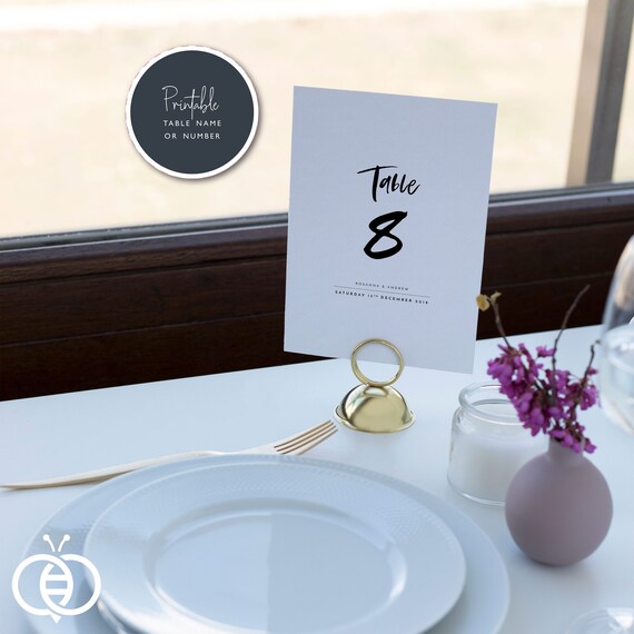 Printable Table Number Wedding Table Number Diy Table Numbers