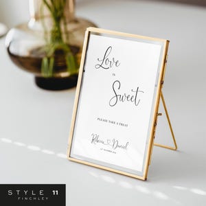 Sweet Cart Wedding Sign, Personalised Love is Sweet Take a Treat Sign, 10 Designs Available, 3 Sizes Available - PROVIDED WITHOUT FRAME
