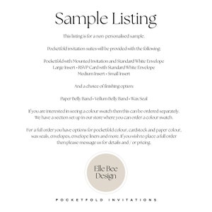 Classic Pocketfold Wedding Invitation Suite, Monogram Invitation, Monogram Wedding Invitation, Elegant Invitation, 'Belgravia' image 3