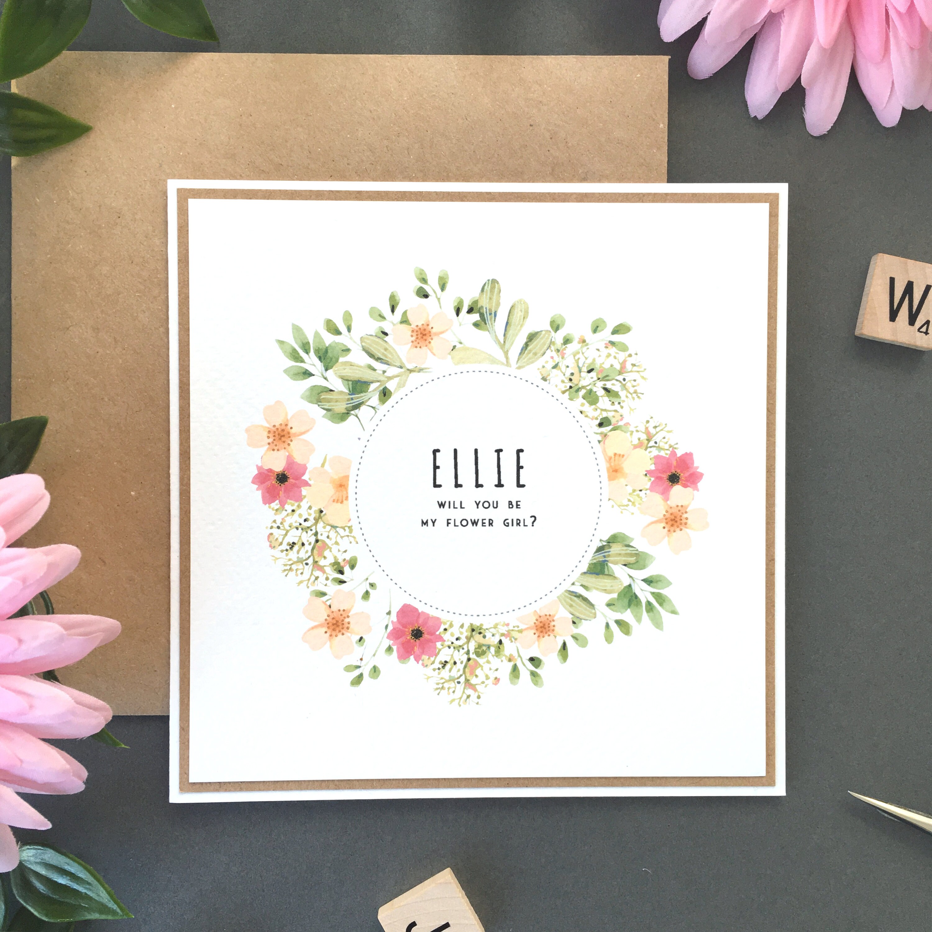 FPS0024 Flower Girl Proposal Card Will You Be My Flower Girl Card