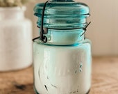 Antique Jar Soy Candle - "Blueberry Cold Brew" Fall Candle Blueberry Iced Latte Berry Cinnamon Vanilla Coffee Candle Coffee House Candle