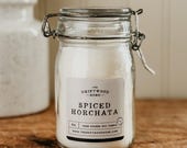 Vintage Milk Glass Jar Candle - "Spiced Horchata" Mexican Aguas Frescas Southwestern Cinnamon Sugar Honey Donut Pastry Mexican Dessert