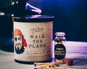 Tattoo Inspired Soy Wax Candles -"Walk the Plank" Traditional Nautical Pirate Rum Amaretto Oud Tonka Tattoo Lover Metalhead Black Candle