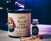 Tattoo Inspired Soy Wax Candles -"Walk the Plank" Traditional Nautical Pirate Rum Amaretto Oud Tonka Tattoo Lover Metalhead Black Candle