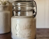 Antique Jar Soy Candle - "Almond Biscotti" Spring & Summer Hand Poured Natural Soy Candle Coffee Sweet Almond Vanilla Bakery Sugar Bread