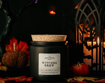 Halloween Soy Candles - "Witches Brew" Spooky Fall Candles Autumn Halloween Candles Pomegranate Cranberry Mulled Cider Currant Apple Spice