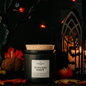 Halloween Soy Candles - &quot;Witches Brew&quot; Spooky Fall Candles Autumn Halloween Candles Pomegranate Cranberry Mulled Cider Currant Apple Spice