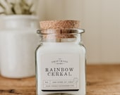 Apothecary Soy Candles - "Rainbow Cereal" Fruity Cereal Inspired Candle Lemon Cake Apple Rings Cereal Milk Sugared fruity cereal Nostalgia