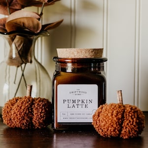 Fall Pumpkin Soy Candles - &quot;Pumpkin Latte&quot; Fall Candle Pumpkin Spice Latte Pumpkin Pie Candle Pumpkin Coffee Candle Coffee House Candle Fall