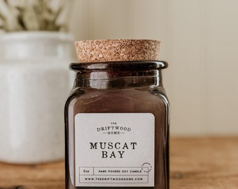 Apothecary Soy Candles - "Muscat Bay" Smoked Oud Frankincense Muscat Oman Inspired Myrrh Bergamot Amber Olibanum Incense Leather Smoke