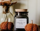 Cozy Fall Soy Candles - "Crackling' Fire" Candle Cedarwood Ember Fireside Bonfire Hearth Fireplace Scent Thanksgiving Autumn Candles
