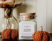 Cozy Fall Soy Candles - "Cider Donut" Hand Poured Natural Soy Candles Apple Cider and Rum Cinnamon Vanilla Clove Donut Fall Hot Apple Cider