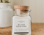 Apothecary Soy Candles - "Blush Beaches" Santal and Coconut Candle Aromatherapy Clean Spa Scent Tropical Beachy Amyris Natural Palo Santo